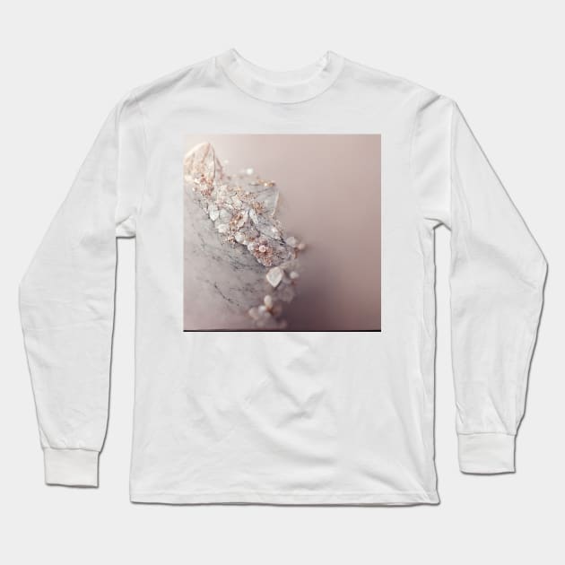 Rose crystal marble Long Sleeve T-Shirt by marbleco